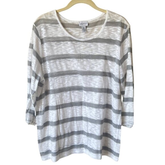 Chico's Zenergy Striped Top, Size 3 - Picture 1 of 6